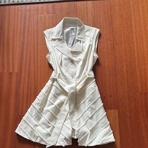 Bebe Cream Trench Dress M